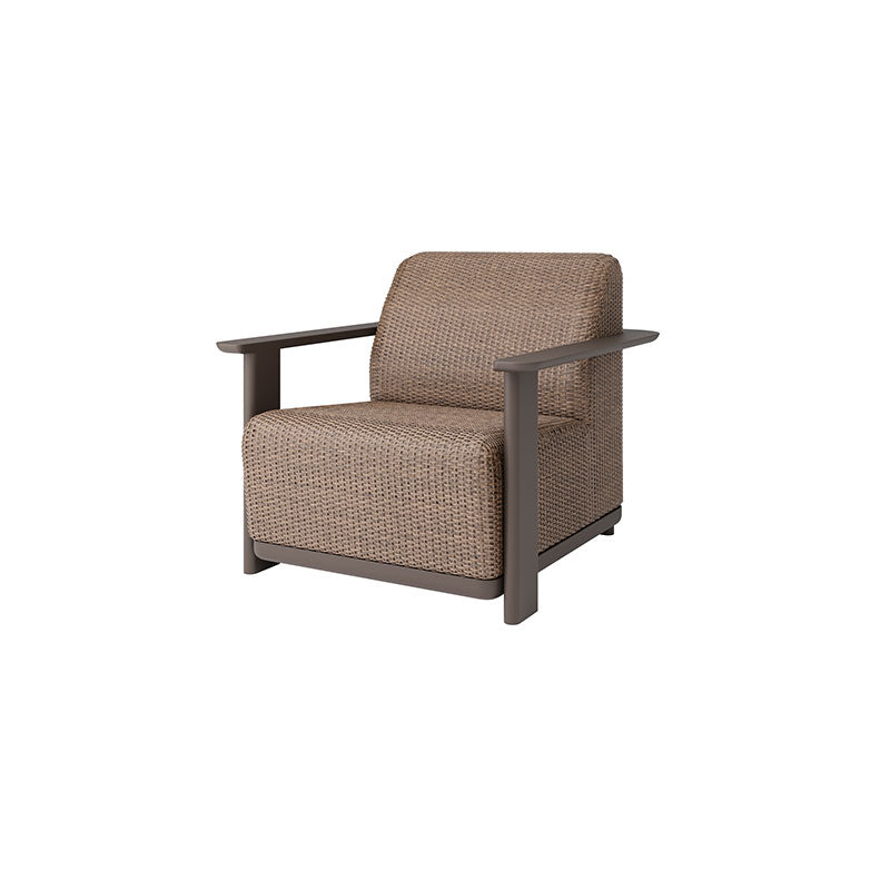 Corte Padded Club Chair Outdoor Patio Aluminum Eco Weave Cushion Seat (Hazel / Cocoa)
