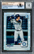 Julio Rodriguez Autographed 2020 Bowman Chrome Draft Refractors Card #BD188 Seattle Mariners Auto Grade Gem Mint 10 Beckett BAS Stock #220786