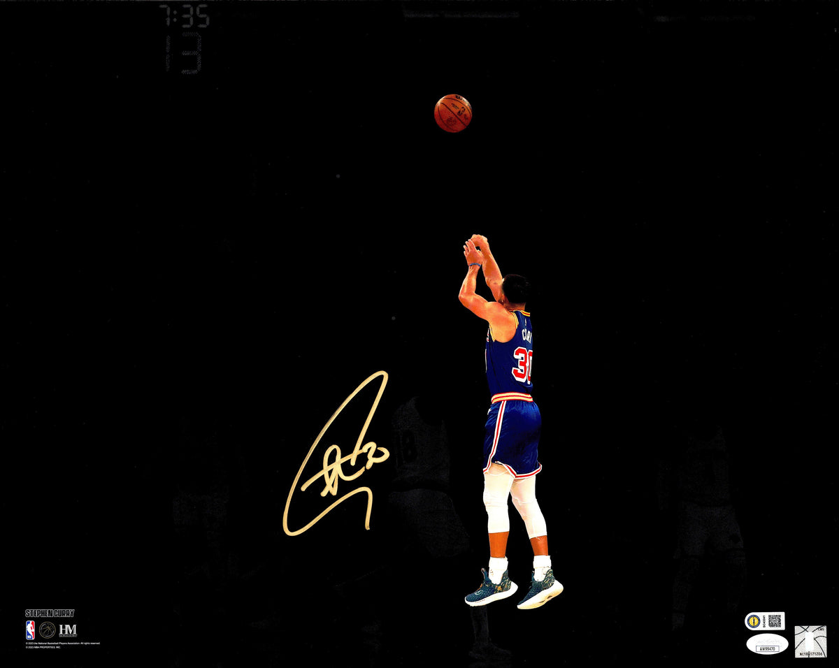 Stephen Curry Autographed 16x20 Photo Golden State Warriors Spotlight JSA