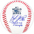 Kyle Tucker Autographed Official 2022 World Series Logo MLB Baseball Houston Astros "2022 WS Champs" Beckett BAS Witness Stock #220571