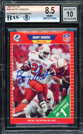 Barry Sanders Autographed 1989 Pro Set Rookie Card #494 Detroit Lions BGS 8.5 Auto Grade Gem Mint 10 Beckett BAS Stock #209303