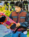 Michael J. Fox Autographed 16x20 Photo Back To The Future Hoverboard Beckett BAS Witness Stock #209146