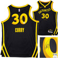Golden State Warriors Stephen Curry Autographed Black Nike Swingman City Edition Jersey Size 48 JSA