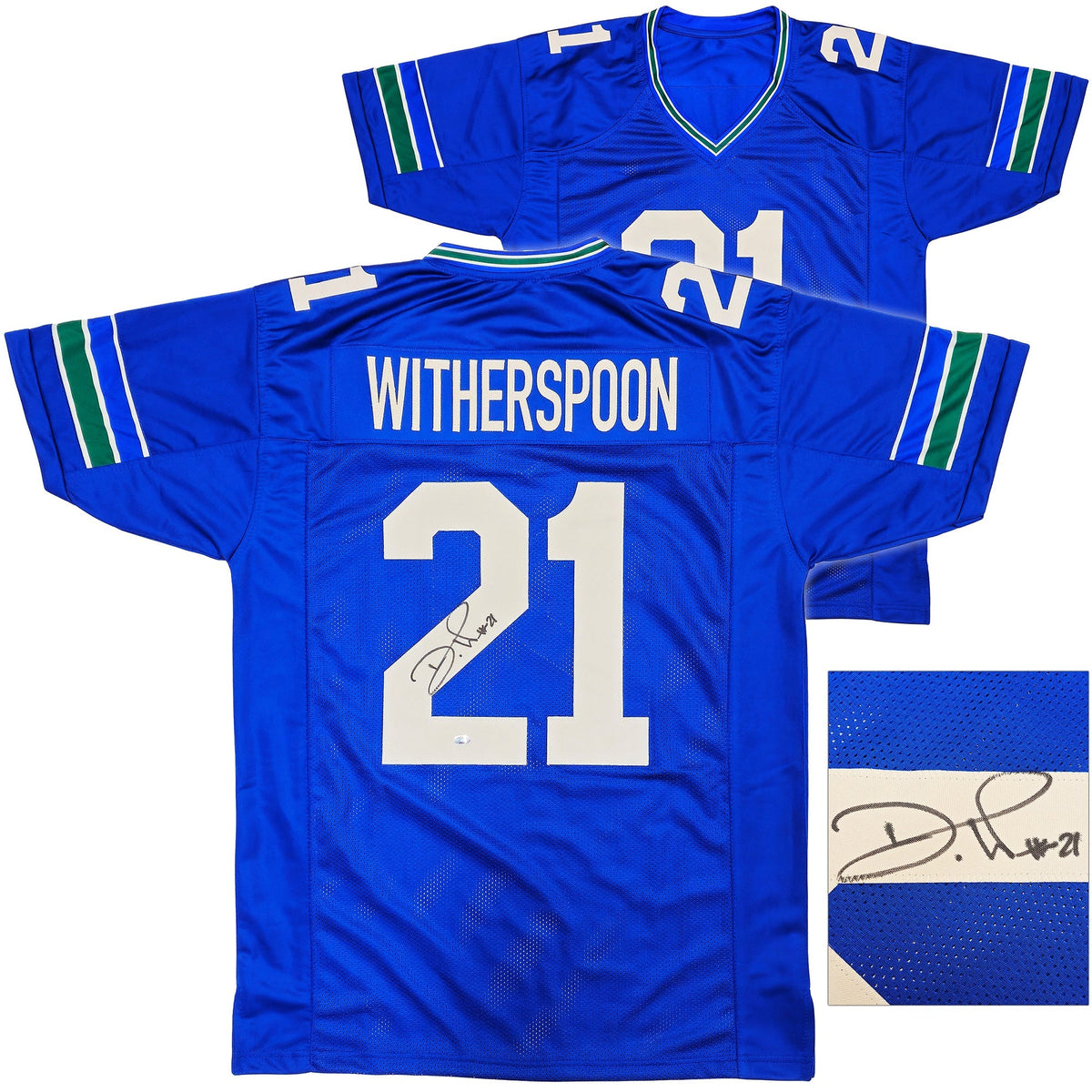 Seattle Seahawks Devon Witherspoon Autographed Blue Throwback Jersey MCS Holo