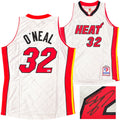 Miami Heat Shaquille Shaq O'Neal Autographed Silver Authentic Mitchell & Ness 2005-06 HWC Swingman NBA 75th Anniversary Platinum Jersey Size L Beckett BAS Witness