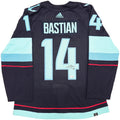 Seattle Kraken Nathan Bastian Autographed Blue Adidas Authentic Jersey Size 54 With Inaugural Season Patch Fanatics Holo