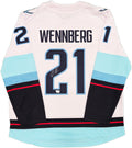 Seattle Kraken Alexander Wennberg Autographed White Fanatics Breakaway Jersey Size XL With Inaugural Season Patch Fanatics Holo