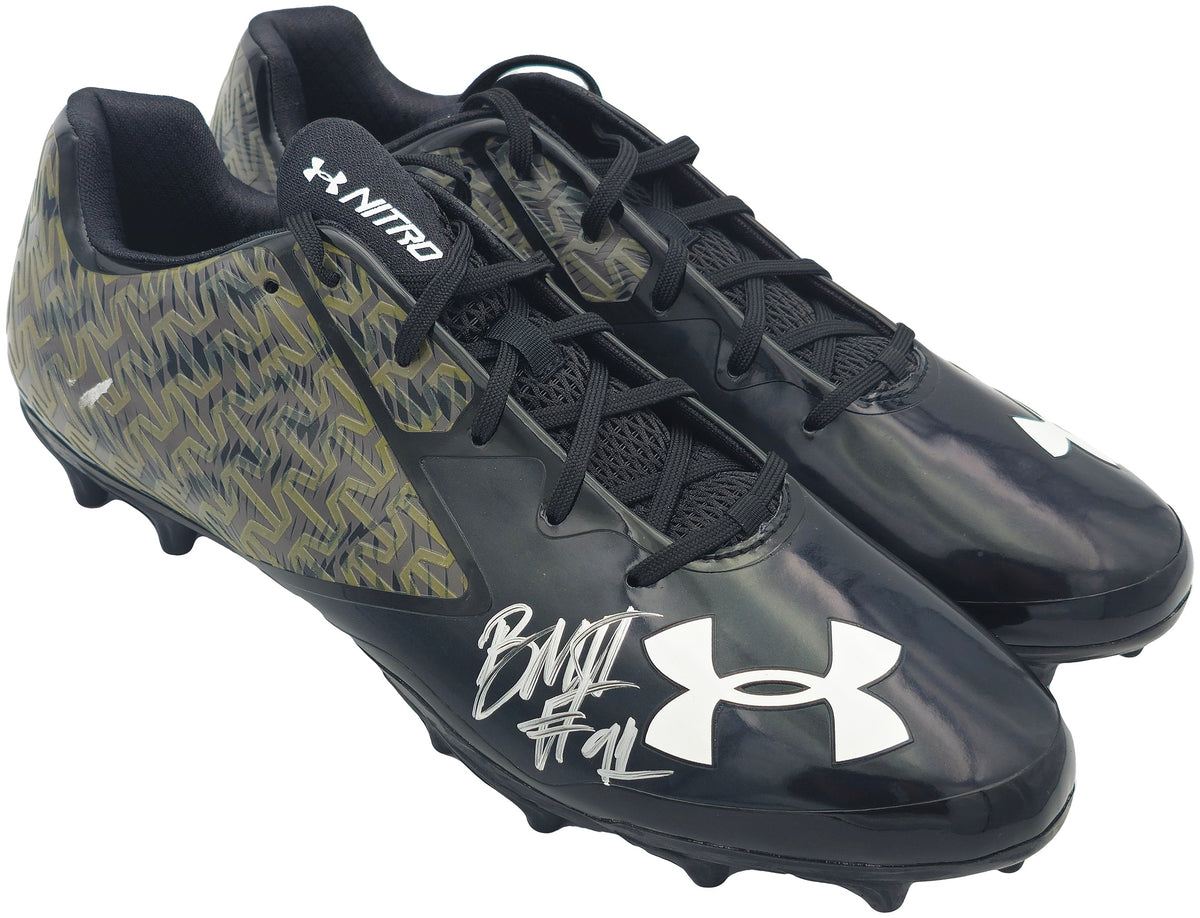 Byron Murphy II Autographed Black Under Armour Team Nitro Low MC Cleats Seattle Seahawks Size 15 MCS Holo