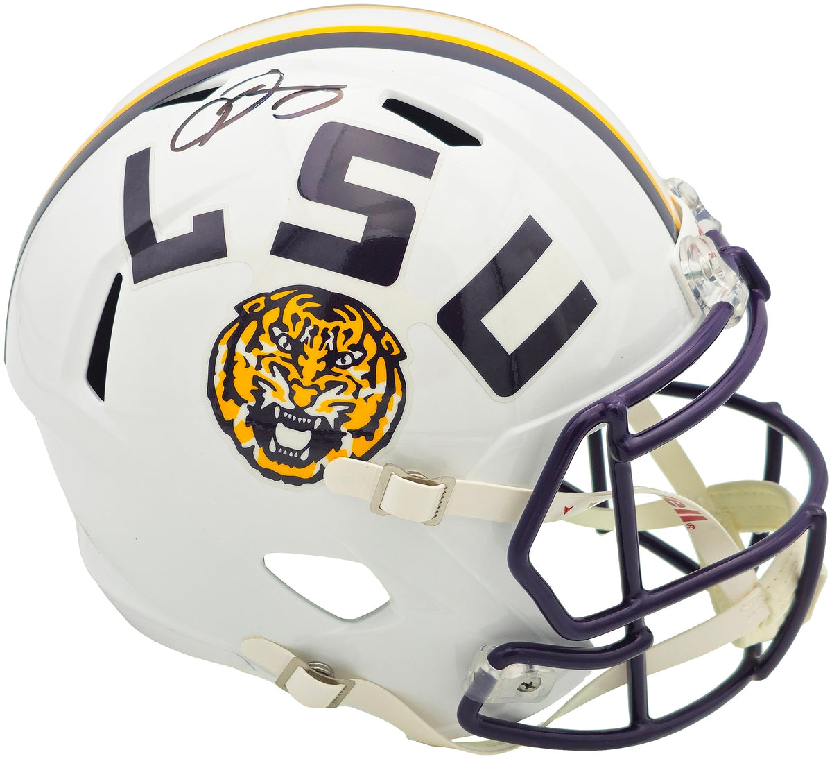 Odell Beckham Jr. Autographed LSU Tigers White Full Size Speed Replica Helmet Beckett BAS Witness