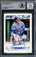 Bobby Witt Jr. Autographed 2022 Topps Update Rookie Card #US100 Kansas City Royals Auto Grade Gem Mint 10 Beckett BAS Stock #221316