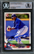 Vladimir Guerrero Jr. Autographed 2018 Bowman Prospects Rookie Card #BP150 Toronto Blue Jays Beckett BAS #14866204