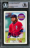 Vladimir Guerrero Jr. Autographed 2018 Topps Heritage Minor League Rookie Card #1 Toronto Blue Jays Beckett BAS #14866206