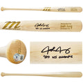 Josh Jung Autographed Blonde Marucci Player Model Bat Texas Rangers "23 WS Champs" Beckett BAS Witness