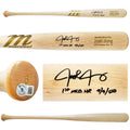Josh Jung Autographed Blonde Marucci Player Model Bat Texas Rangers "1st MLB HR 9/9/22" Beckett BAS Witness