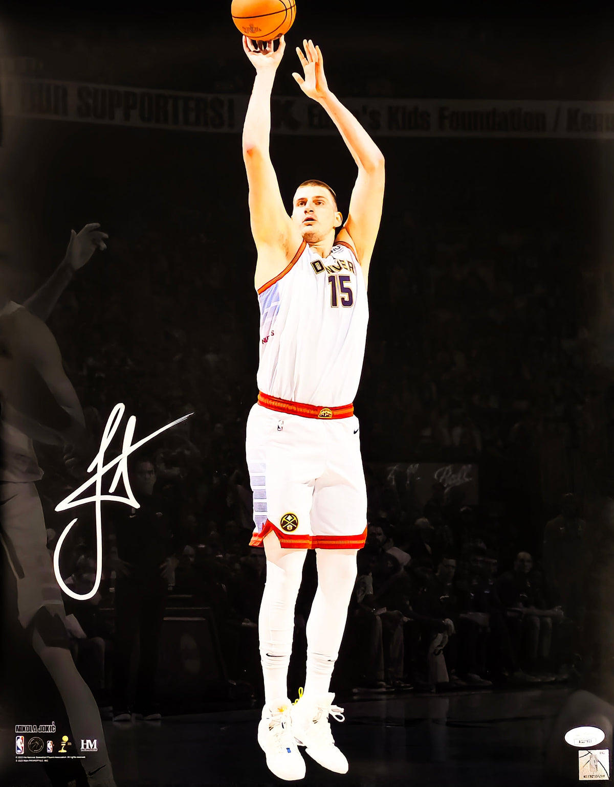 Nikola Jokic Autographed 16x20 Photo Denver Nuggets 2023 NBA Finals Spotlight JSA
