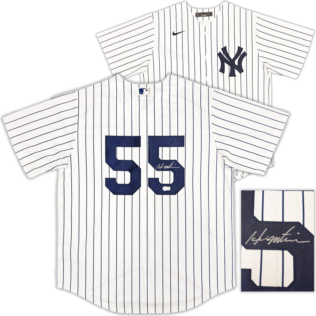 New York Yankees Hideki Matsui Autographed White Nike Jersey Size L Beckett BAS Witness