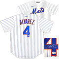 New York Mets Francisco Alvarez Autographed White Nike Jersey Size L Beckett BAS Witness