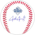 Josh Jung Autographed Official 2023 World Series Logo MLB Baseball Texas Rangers Beckett BAS Witness