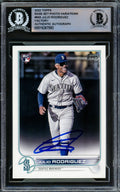 Julio Rodriguez Autographed 2022 Topps Complete Set Photo Variations Rookie Card #659 Seattle Mariners Beckett BAS