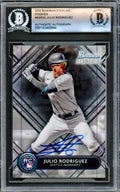 Julio Rodriguez Autographed 2022 Bowman Sterling Rookies Card #BSR32 Seattle Mariners Beckett BAS