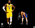 Stephen Curry Autographed 16x20 Photo Golden State Warriors With LeBron James JSA