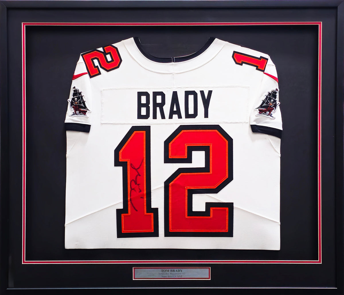 Tampa Bay Buccaneers Tom Brady Autographed Framed White Authentic Nike Jersey Fanatics Holo