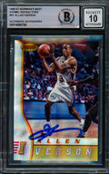 Allen Iverson Autographed 1996-97 Bowman's Best Atomic Refractor Rookie Card #R1 Philadelphia 76ers Auto Grade Gem Mint 10 Beckett BAS #14866748
