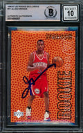 Allen Iverson Autographed 1996-97 Upper Deck Rookie Exclusives Rookie Card #R1 Philadelphia 76ers Auto Grade Gem Mint 10 Beckett BAS #14866807