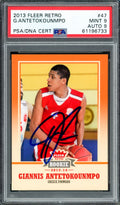 Giannis Antetokounmpo Autographed 2013 Fleer Retro Rookie Card #47 Milwaukee Bucks PSA 9 Auto Grade Mint 9 PSA/DNA #61196733
