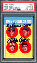 Pete Rose Autographed 1963 Topps Rookie Card #537 Cincinnati Reds PSA 6 Auto Grade Gem Mint 10 "My Rookie Card" PSA/DNA #63679996