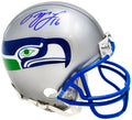Tyler Lockett Autographed Seattle Seahawks 1983-2001 Silver Throwback Speed Mini Helmet MCS Holo