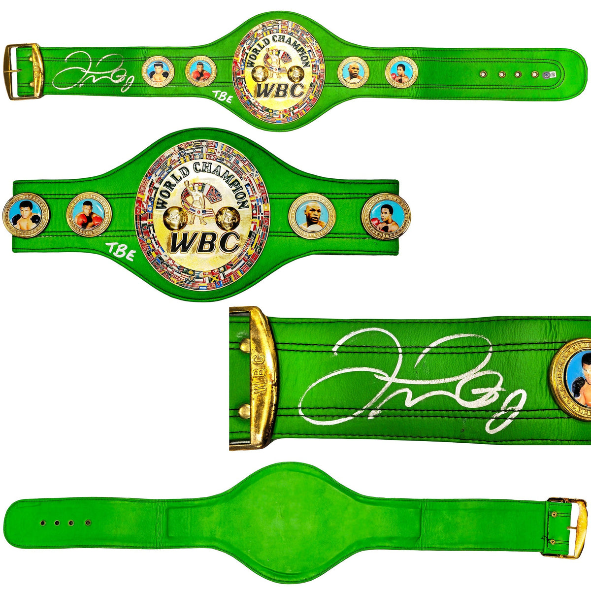 Floyd Mayweather Jr. Autographed Lime Green WBC World Championship Boxing Belt "TBE" Beckett BAS Witness