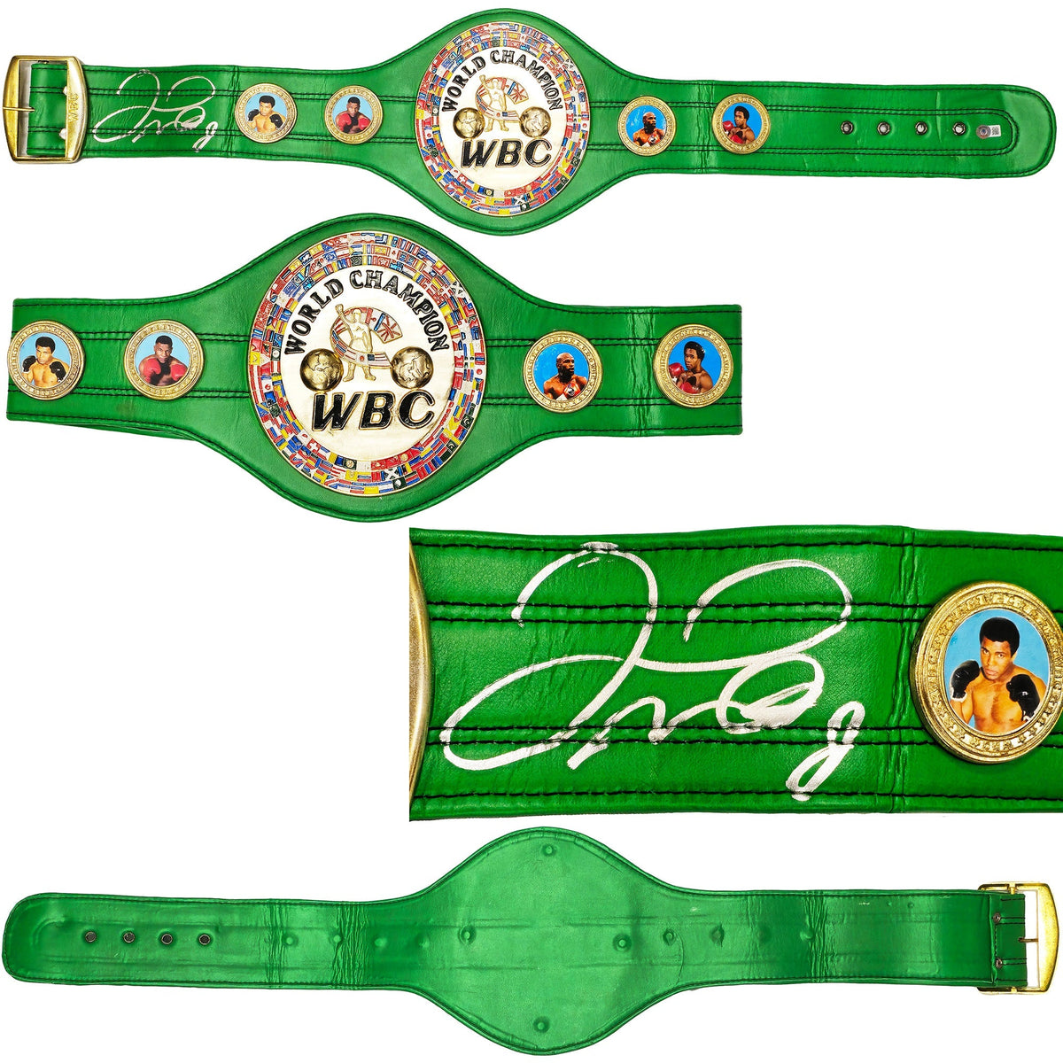 Floyd Mayweather Jr. Autographed Green WBC World Championship Boxing Belt Beckett BAS Witness