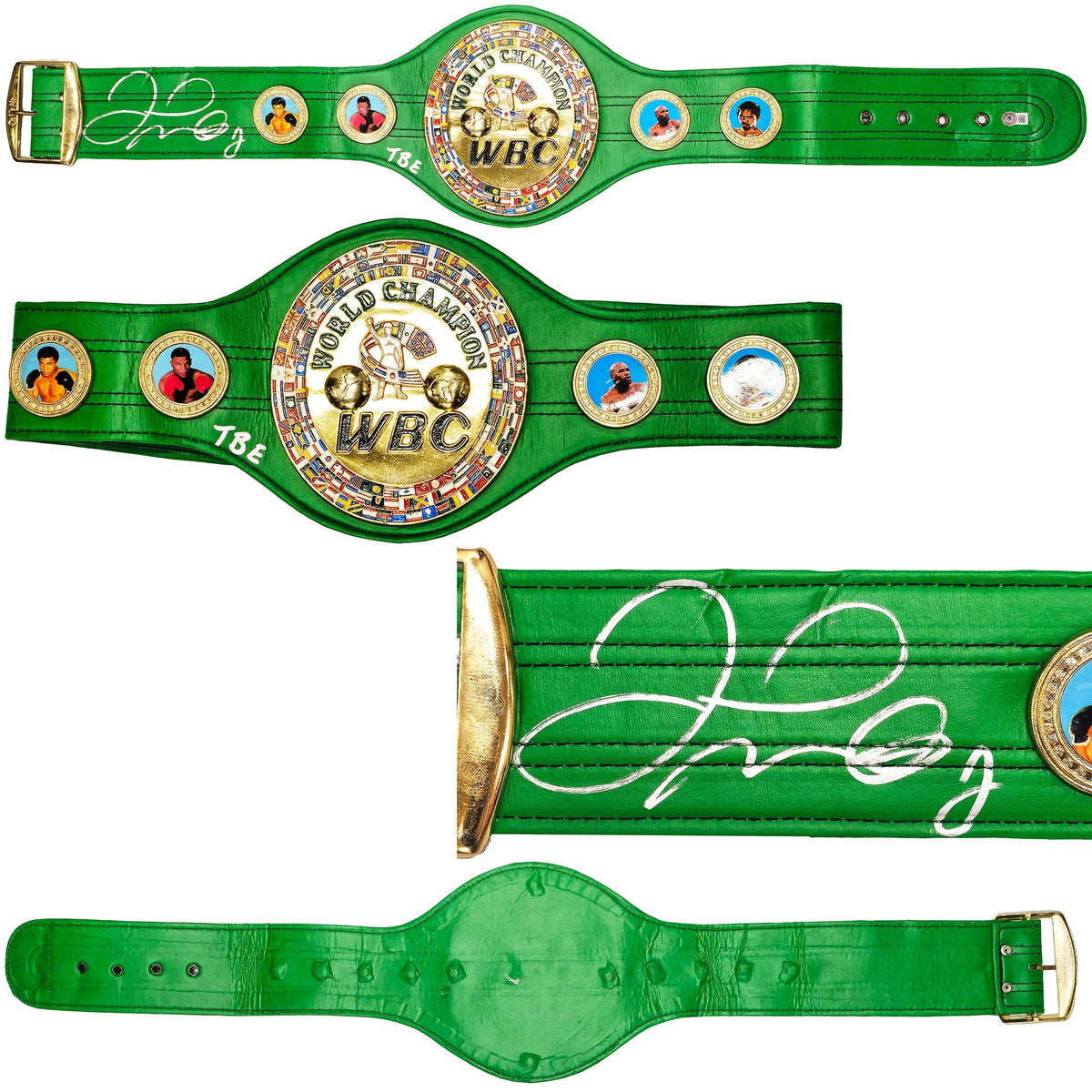 Floyd Mayweather Jr. Autographed Green WBC World Championship Boxing Belt "TBE" Beckett BAS Witness