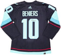 Seattle Kraken Matty Beniers Autographed Blue Adidas Authentic Jersey Size 46 Fanatics Holo