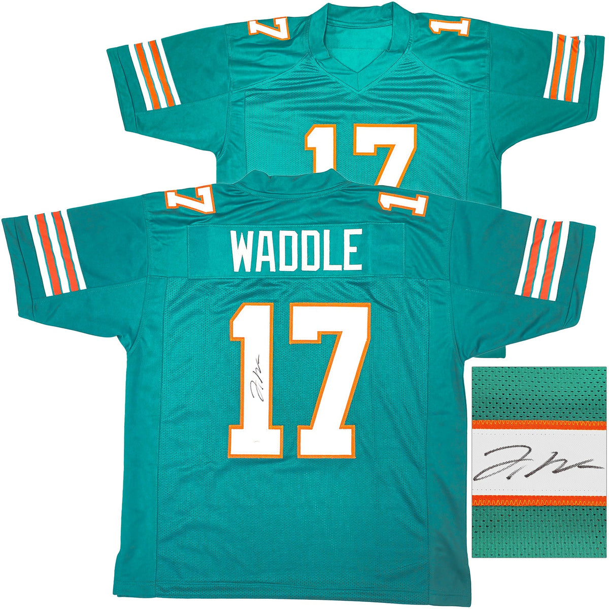 Miami Dolphins Jaylen Waddle Autographed Teal Jersey JSA