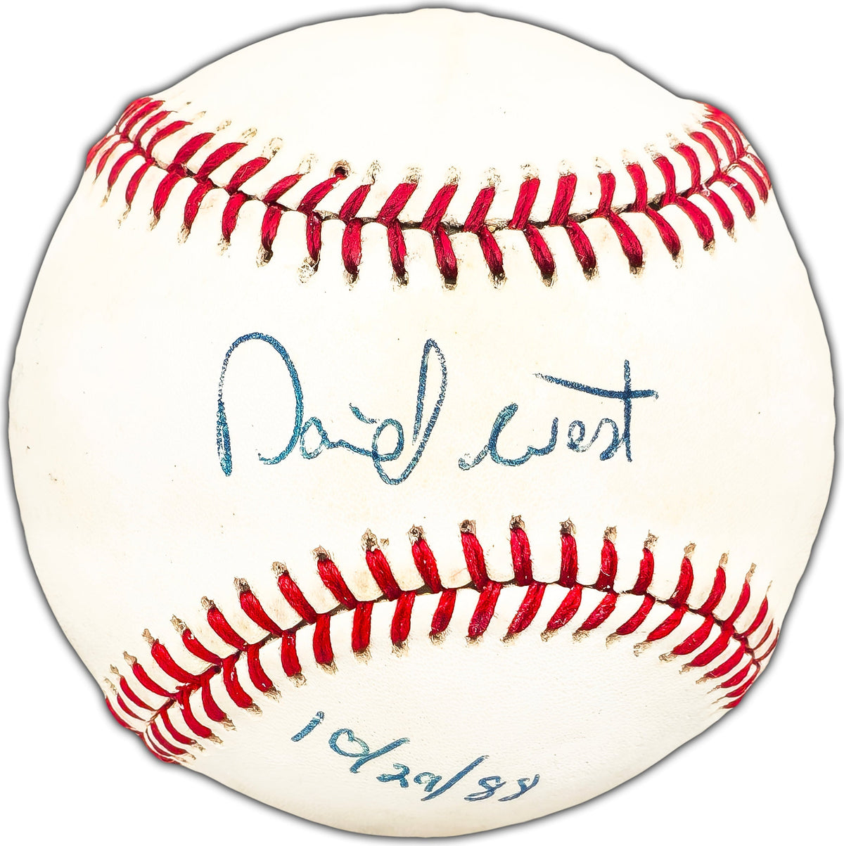 David West Autographed Official NL Baseball New York Mets "10/29/88" Beckett BAS #BK44394