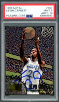 Kevin Garnett Autographed 1995 Fleer Metal Rookie Card #167 Minnesota Timberwolves PSA 9 Auto Grade Gem Mint 10 PSA/DNA Stock #211166