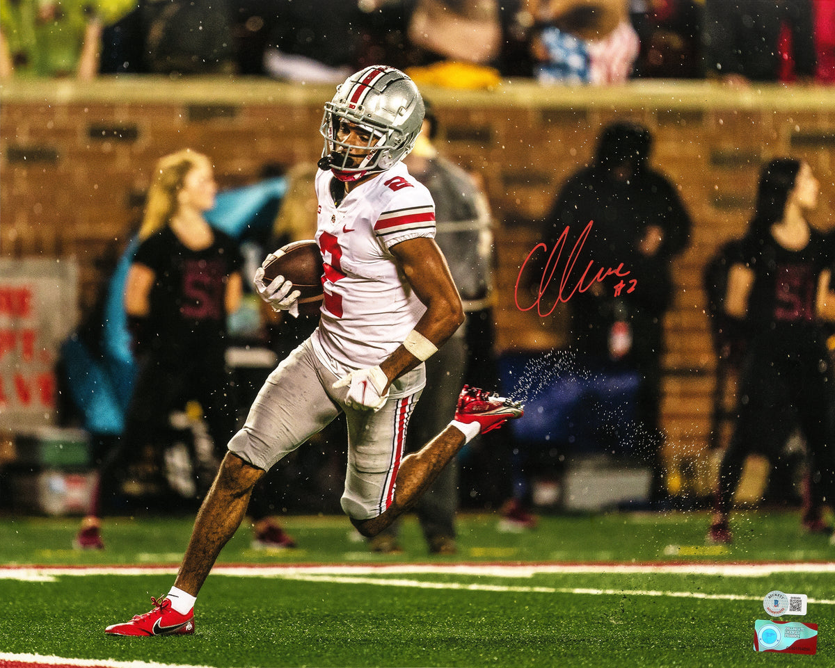 Chris Olave Autographed 16x20 Photo Ohio State Buckeyes Beckett BAS QR