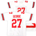 Ohio State Buckeyes Eddie George Autographed White Jersey "Heisman 1995" Beckett BAS Witness