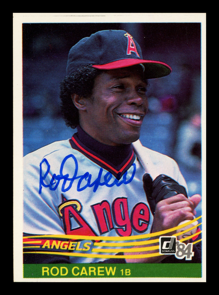 Rod Carew Autographed 1984 Donruss Card #352 California Angels Stock #211306