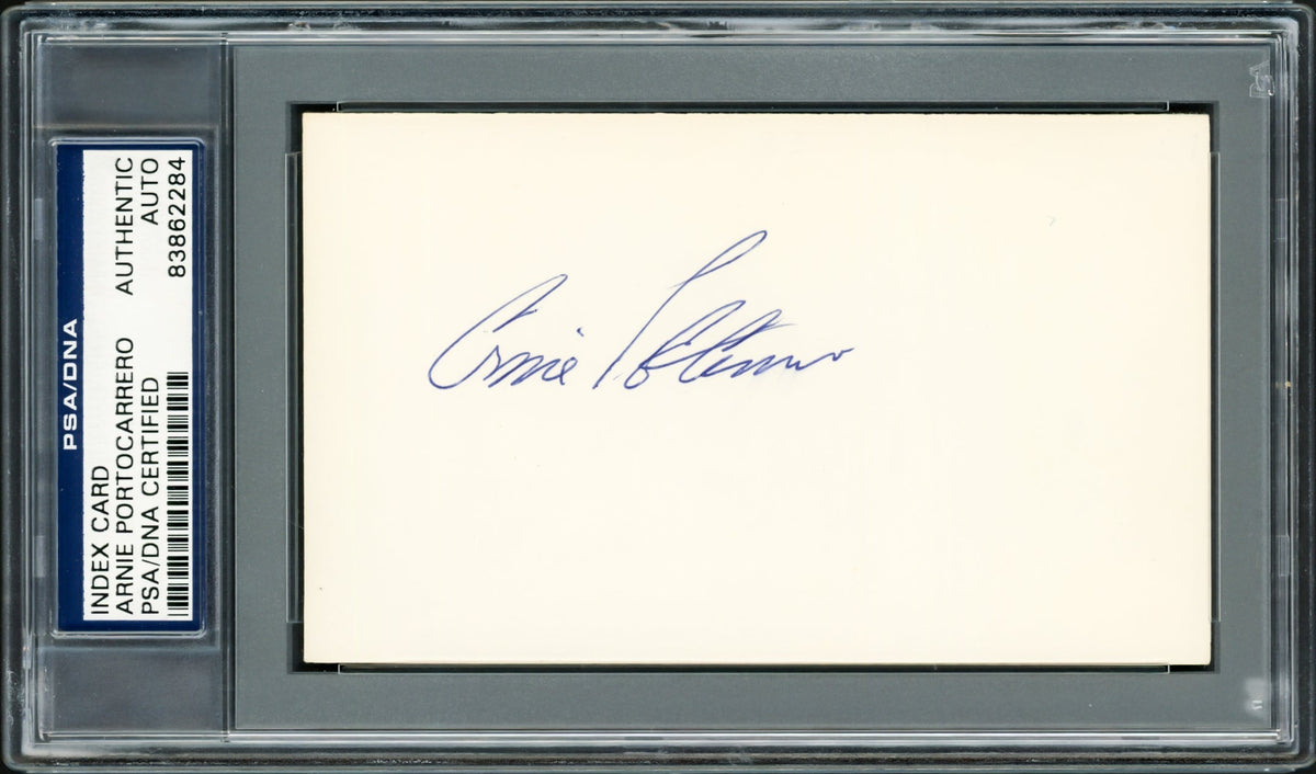 Arnie Portocarrero Autographed 3x5 Index Card Philadelphia A's PSA/DNA #83862284