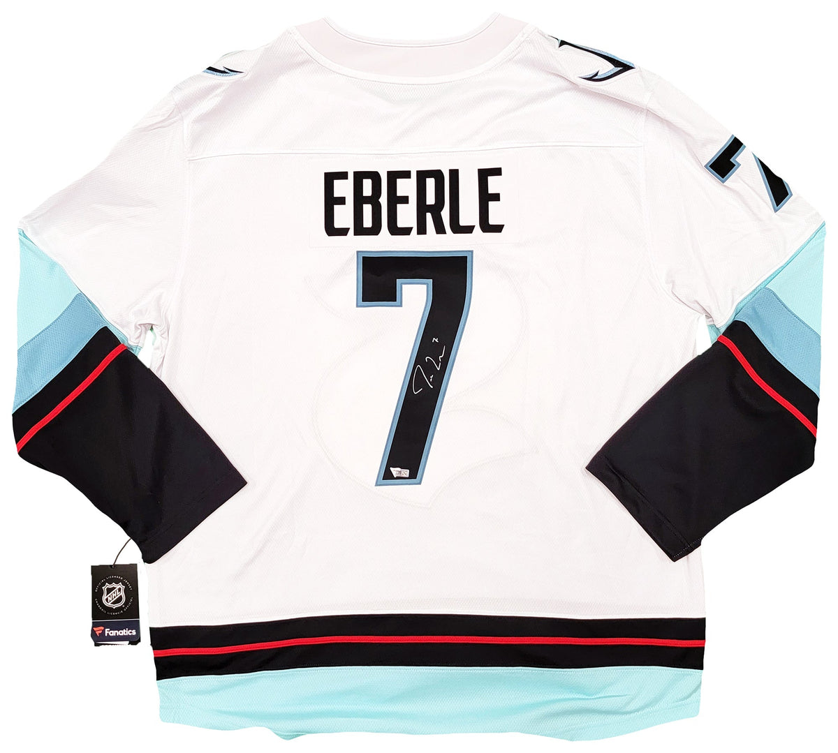Seattle Kraken Jordan Eberle Autographed White Fanatics Jersey Size XL Fanatics Holo Stock #211624