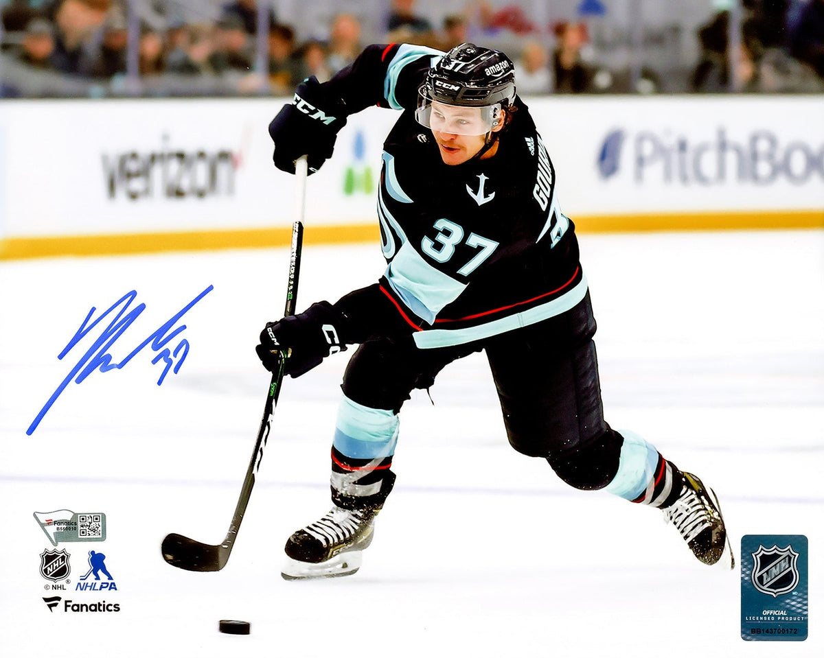 Yanni Gourde Autographed 8x10 Photo Seattle Kraken Shooting Fanatics Holo Stock #211610