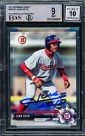 Juan Soto Autographed 2017 Bowman Draft Rookie Card #BD162 Washington Nationals BGS 9 Auto Grade Gem Mint 10 Beckett BAS Stock #211849