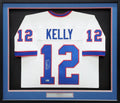 Buffalo Bills Jim Kelly Autographed Framed White Jersey Beckett BAS Witness Stock #210984