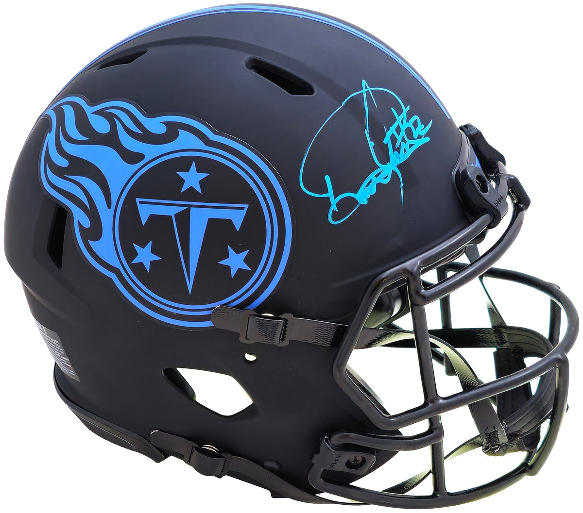 Derrick Henry Autographed Tennessee Titans Eclipse Black Full Size Authentic Speed Helmet Beckett BAS Witness