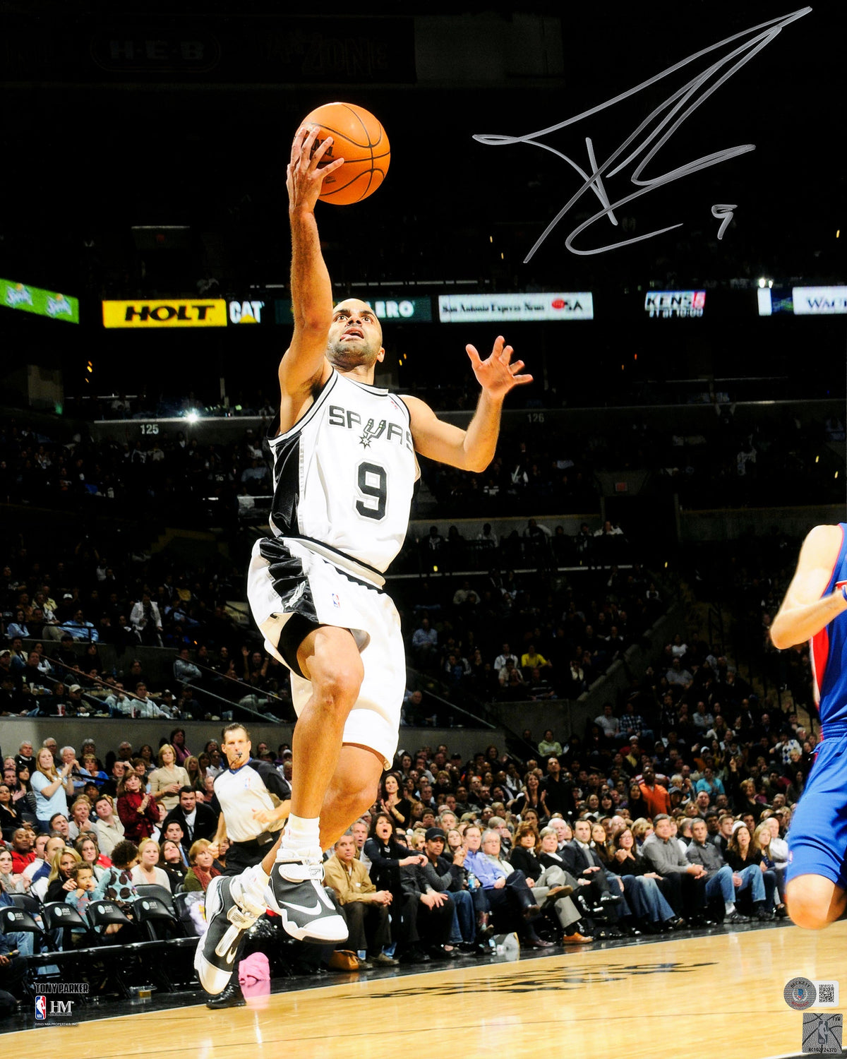 Tony Parker Autographed 16x20 Photo San Antonio Spurs Beckett BAS Witness