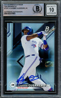Vladimir Guerrero Jr. Autographed 2019 Bowman Platinum Rookie Card #TOP-1 Toronto Blue Jays Auto Grade Gem Mint 10 Beckett BAS