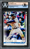 Ronald Acuna Jr. Autographed 2019 Topps Card #1 Atlanta Braves Beckett BAS #16175135